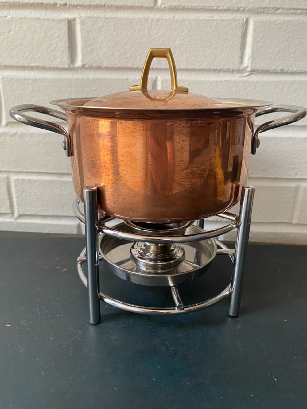 Ruffoni Williams Sonoma Inc Copper Fondue Pot Chafing Dish Italy